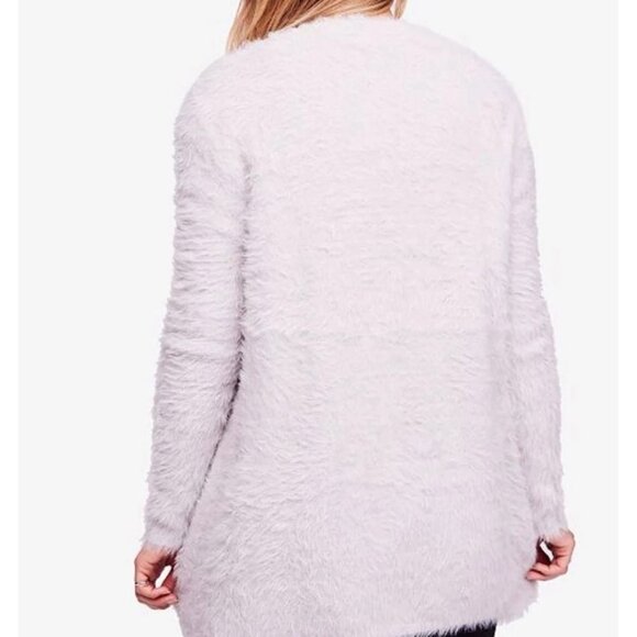 Free People grey fuzzy cardigan sweater - Picture 9 of 11